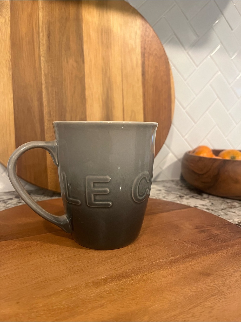 Le Creuset Gray Ombre Stoneware Mugs price is per mug, 3 total available